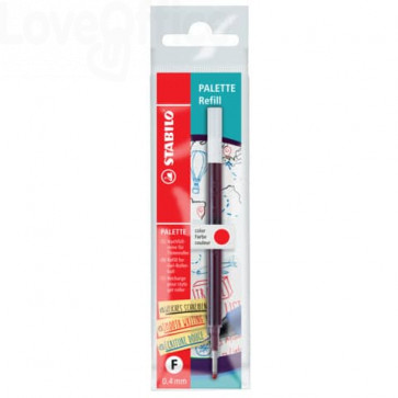 Refill per penna roller a scatto Palette Stabilo Rosso - 268/040-01 - 0,4 mm (conf.10)