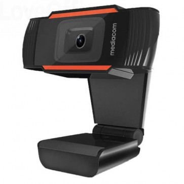 Webcam Mediacom M350 HD 720P Nero - risoluzione 1280x720 px - USB 2.0 compatibile Windows e Mac OS - M-WEA350