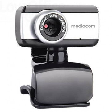 Webcam Mediacom M250 Nero/silver risoluzione 640x480 px - USB 2.0 compatibile Windows e Mac OS - M-WEA250