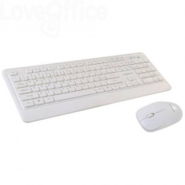 Set mouse e tastiera Mediacom Wireless Combo NX971 con tecnologia ottica 2.4 GHz Bianco - M-MCK971