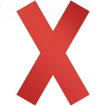 Simbolo adesivo a forma di "X" DURABLE 135x0,2x193 mm Rosso (conf.5)