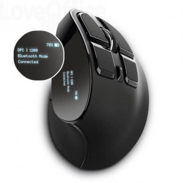Mouse verticale ergonomico wireless Trust VOXX ricaricabile - ricevitore USB A 2.0 con display - Nero 23731