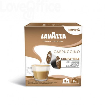Caffè in cialde Astuccio 16 capsule 200 g compatibili Dolce Gusto Lavazza Cappuccino - 2321