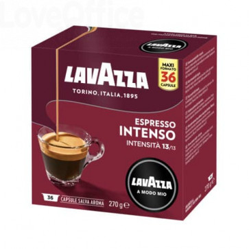 Caffè in cialde Lavazza Astuccio 36 capsule A Modo Mio Intenso 8716