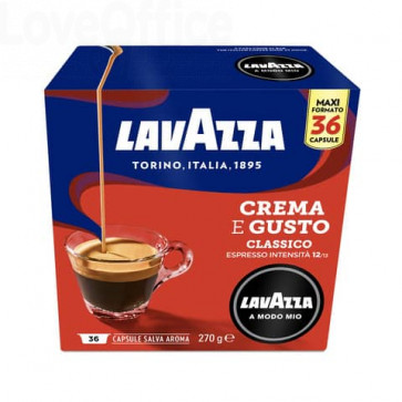 Caffè in cialde Lavazza Astuccio 36 capsule A Modo Mio Crema&Gusto 8889