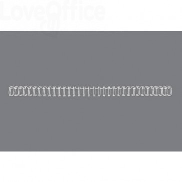 Spirali metalliche a 34 anelli GBC Wirebind 6 mm - fino a 55 fogli - A4 - Bianco RG810470 (conf.100)