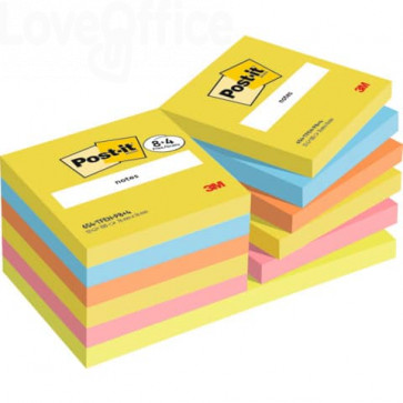 Value pack 8+4 Post-it® standard 654 colori assortiti TFEN e BEACHSIDE - 76x76 mm