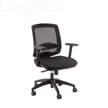Sedia ufficio ergonomica semidirezionale Malizia LineaFabbrica - senza poggiatesta - Nero - Malice 01
