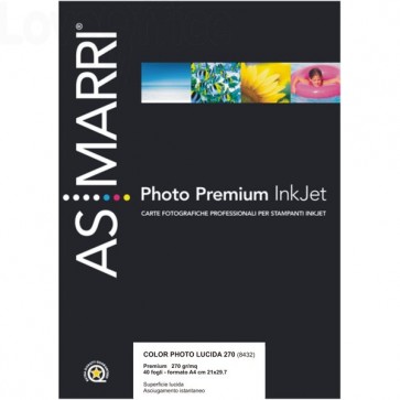 Carta fotografica lucida A4 per stampanti Ink-jet Premium AS Marri - 270 g/m² (conf.40)
