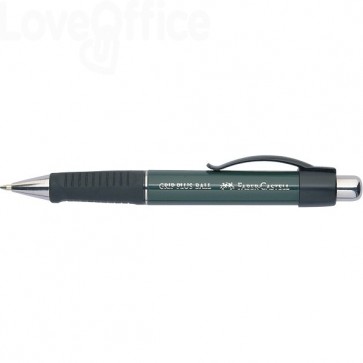 Penna a sfera Grip Plus Metallic Faber Castell - Blu - pulsante - 140700