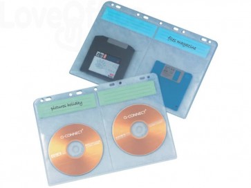 Buste porta CD Q-Connect Blinder Sheets A4 per 4 CD/DVD Trasparente - KF02203 (conf.10)