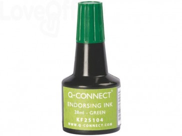 Inchiostro per timbri Q-Connect senza olio 28 ml Verde KF25104 (conf.3)