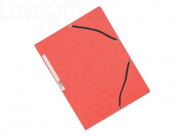 Cartelline a 3 lembi con elastico Q-Connect Rosse 24,3x32 cm cartoncino manilla 375 g/m² (conf.10)