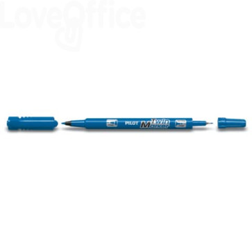 Pennarello indelebile Pilot TWIN Begreen doppia punta in fibra 0,8/2 mm - blu