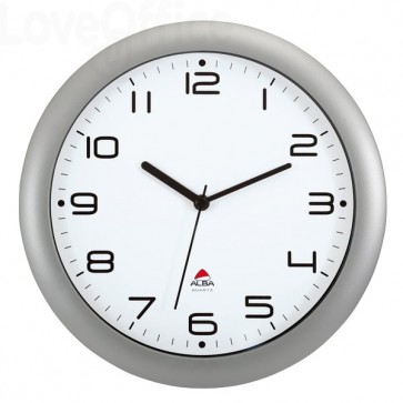 Orologio da parete Easy Time Alba - Grigio metallizzato - ø30 cm - HORNEW M