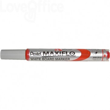 Pennarello per lavagne Bianche Pentel Maxiflo - Rosso - tonda - 4 mm