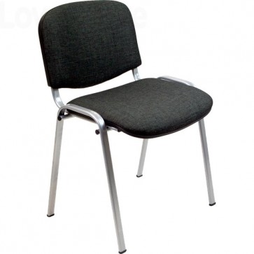 sedia attesa ignifuga di colore nero con gambe cromate