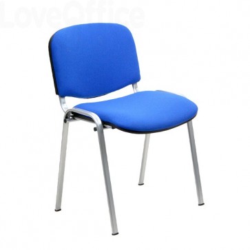 sedia attesa ignifuga di colore blu con gambe grigie
