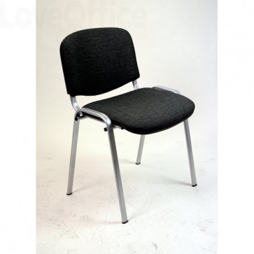 sedia attesa ignifuga di colore nero con gambe grigie