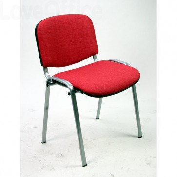 sedia attesa ignifuga di colore rosso con gambe grigie