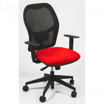 sedia ufficio rossa girevole modello HUBBLE versione ignifuga