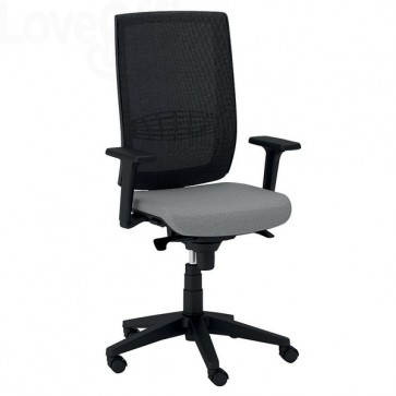 sedia girevole da ufficio di colore grigio in fili di luce