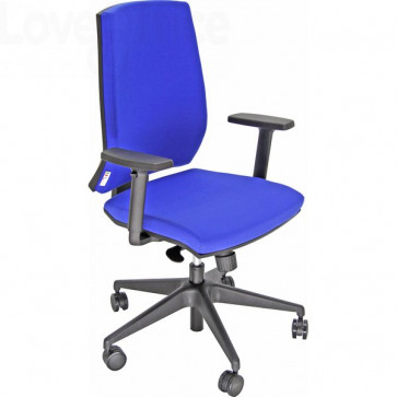 Sedia ufficio girevole Unisit Giulia con base in alluminio - Braccioli inclusi - Rivestimento microfibra Blu elettrico