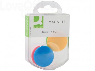 Magneti per lavagne Bianche Q-Connect 30 Assortito 30 mm - KF02041 (conf.4)