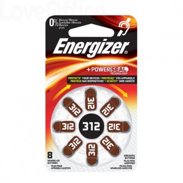 Pile acustiche Energizer - 312 - 1,4 V - E001082504 (conf.8)