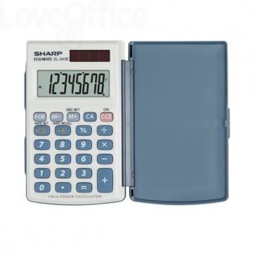 Calcolatrice tascabile EL-243EB a 8 cifre Sharp - Grigio - SH-EL243EB