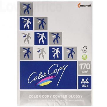 Risma carta A4 Color Copy coated glossy da 250 fogli