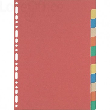 Divisori in cartoncino per raccoglitori A4 - Elba - 12 tacche colorate - 100204882