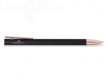 Penna roller Faber-Castell Neo Slim - M - tratto 0,6 mm - Nero rosegold 343114