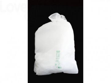 Sacchi immondizia biodegradabili Cagliplast in mater-bi capacità 97 litri - Bianco naturale (rotolo da 20 sacchetti)