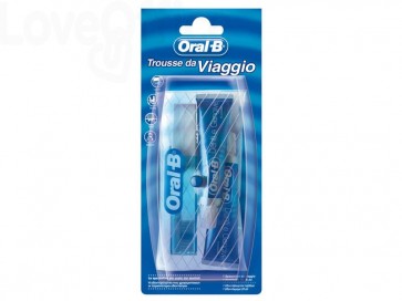 Trousse da viaggio TRAVELPACK1 ORAL B Bianco e Blu - spazzolino + 2 dentifrici da 15 ml - B28