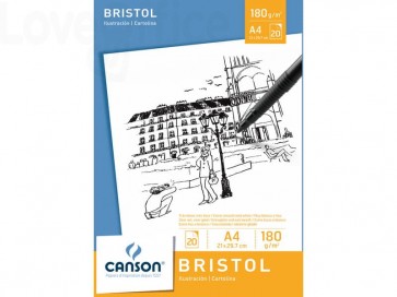 Blocco da disegno Canson Bristol Bianco 180 g/m² 20 fogli A4