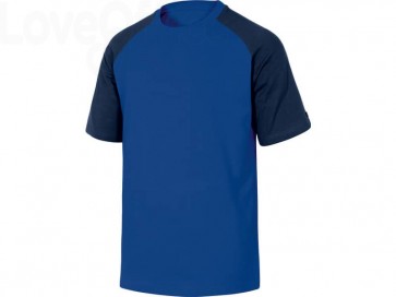 T-Shirt Mach Delta Plus bicolore girocollo manica cotone Azzurro- Blu - L - GENOABMGT