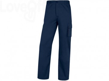 Pantaloni da lavoro Delta Plus Palig in cotone con elastico - 5 tasche Blu - L