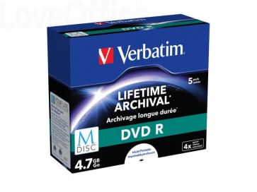 DVD-R M-Disc Stampabile Verbatim 4.7 GB - 43821 (conf.5)