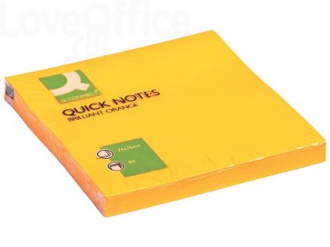 Foglietti riposizionabili Q-Connect 70 g/m² Arancio neon 76x76 mm - KF10517 (6 blocchetti da 75 fogli)