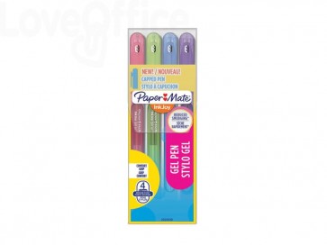 Penne Paper Mate InkJoy Gel 600 Stick - M - 0,7 mm Assortito - 2022538 (conf.4: Rosa, lime, Viola , Blue grey)