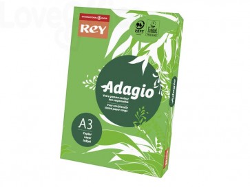 Cartoncini colorati A3 Verde intenso INTERNATIONAL PAPER Rey Adagio - 160 g/m² - 29,7x42 cm (risma 250 fogli)
