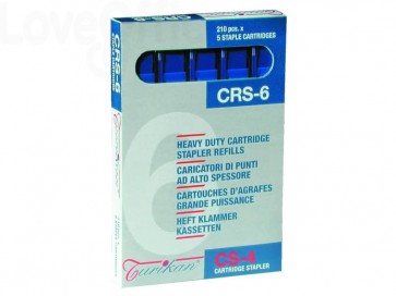 Caricatori per cucitrice Turikan CRS-6 Blu h. 6mm capacità 2-25 fogli (conf.5)