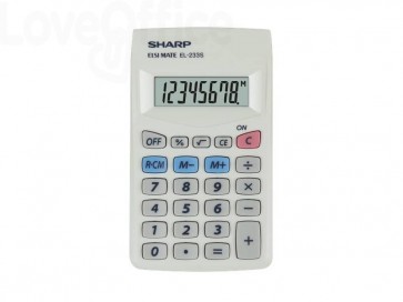 Calcolatrice tascabile SHARP con display a 8 cifre Bianco SH-EL233SB