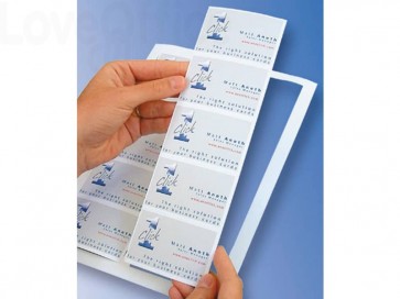 Biglietti da visita Decadry One Click per stampanti Ink-jet 85x54 mm - Bianco - T603727 (conf.100)