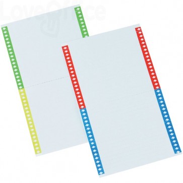 Cartoncini per cartelle sospese Bertesi Assortito - Per armadio - Modello Beta (10 fogli da 40 cartoncini)
