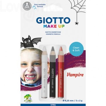 Tris tematico di matite cosmetiche GIOTTO Bianco, Nero, Rosso - Vampire 473500