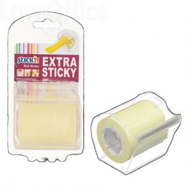 Dispenser nastro adesivo scrivibile Stick'n Giallo pastello - 50 mm x 10 m - 1 rotolo incluso - 21690