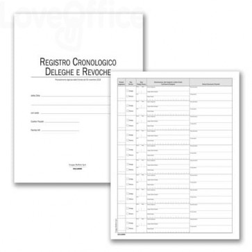 Registro cronologico deleghe/revoche data ufficio 31x24,5 cm DU351118DR0 (48 fogli)