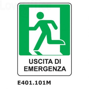 Cartello "Uscita d'emergenza" - sinistra E401.101M